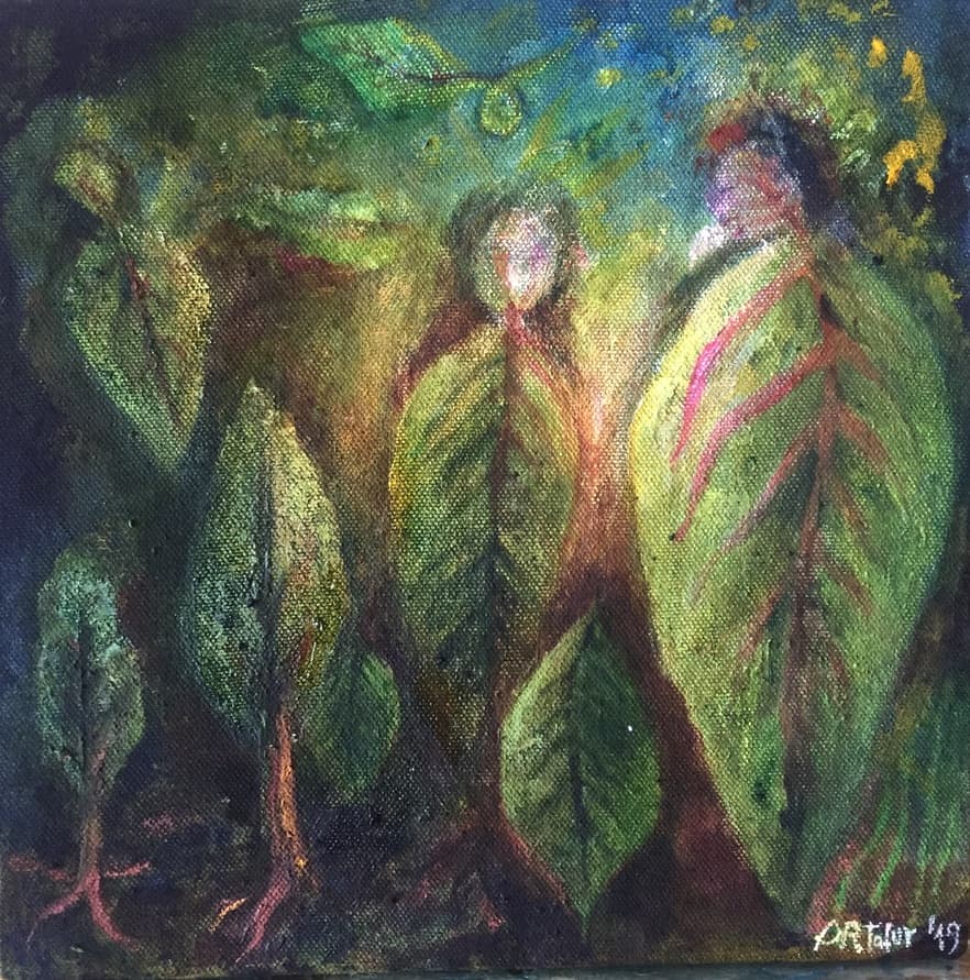 "Leaves" (2019) Natural dyes on canvasGo to Page