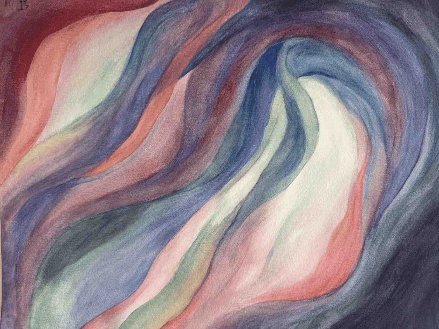 "Light & dark dance 1" - Out of darkness series (2019) Windsor&Newton wc on canson 300 gr 12 x 16 inGo to Page