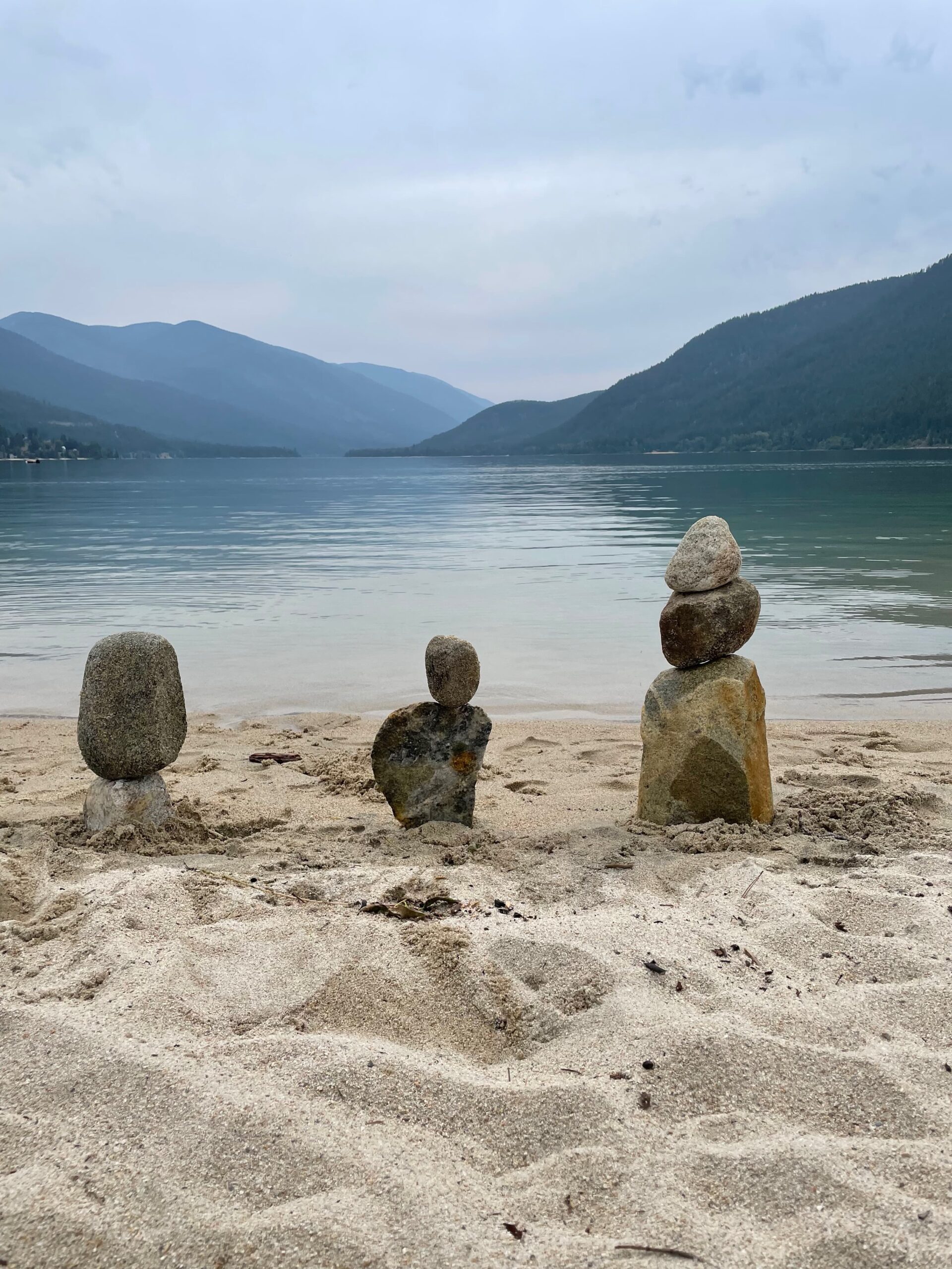 Photography. (2023) Rock balancing at Kootenay Lake in British Columbia, Canada.Go to Page