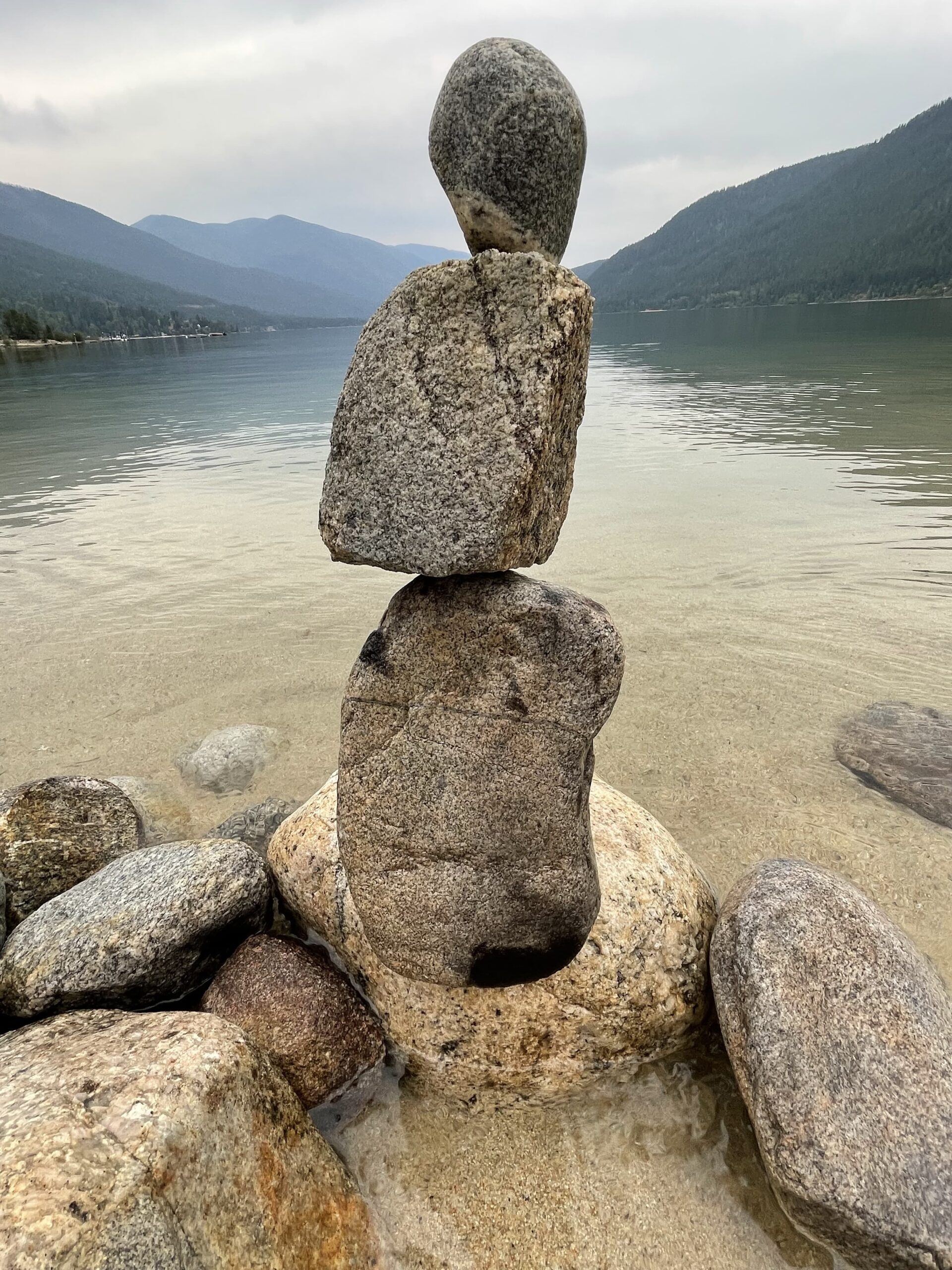Photography. (2023) Rock balancing at Kootenay Lake in British Columbia, Canada.Go to Page