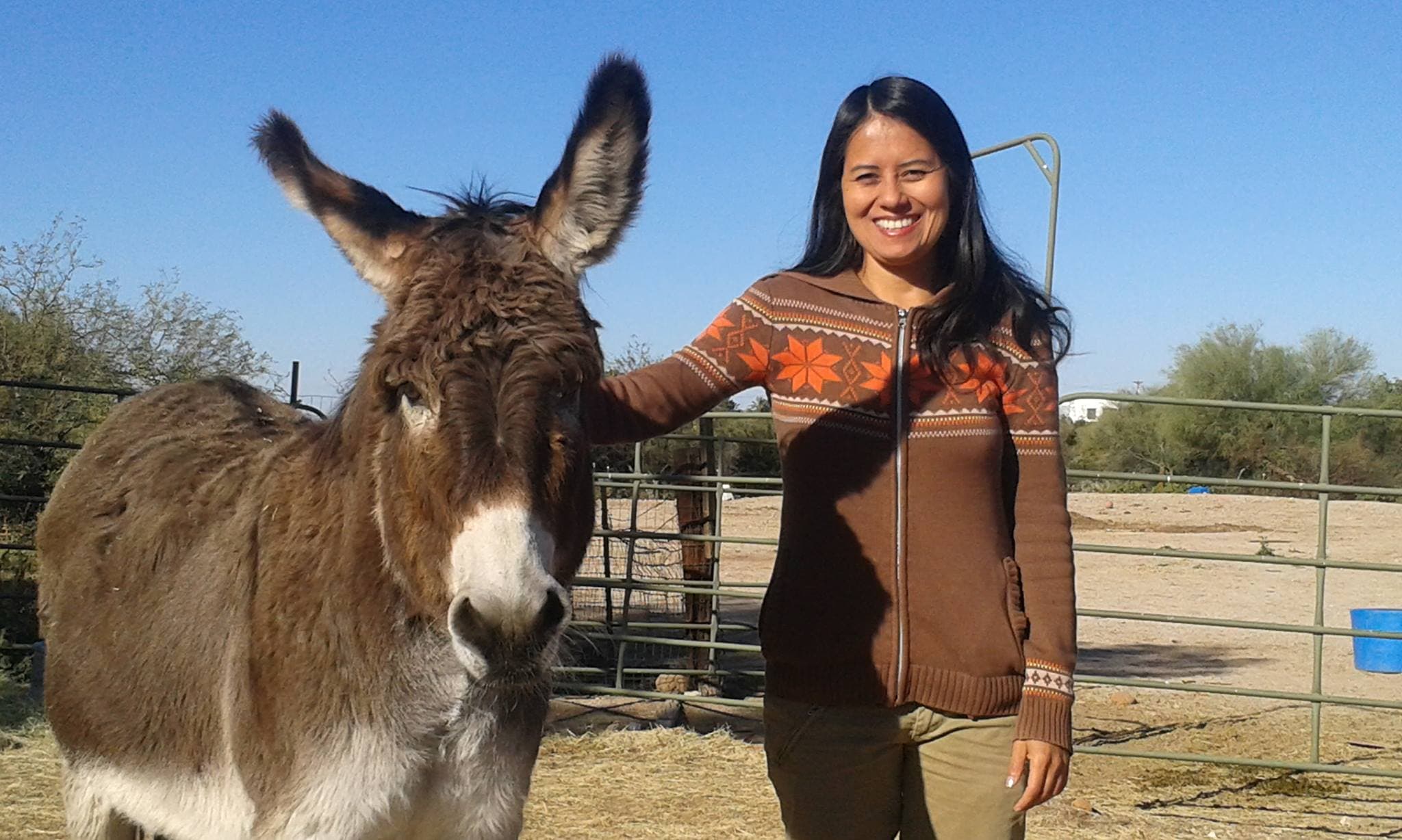 Selfie with donkey (2015). A visit to a dear friend in Tucson, Arizona.Go to Page